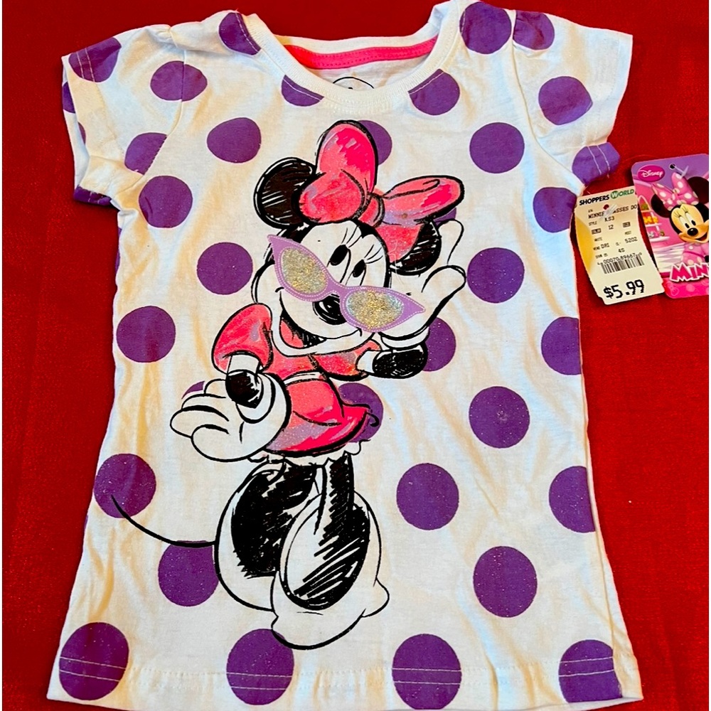 🎀🎀 NWT: Disney Mini Mouse Short Sleeve Shirt For Girl 🎀🎀